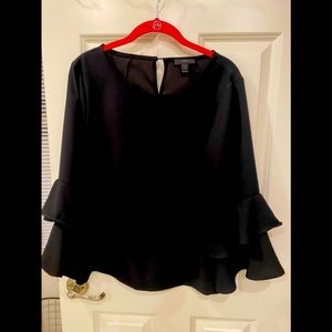 J.Crew - Black Statement Sleeve Top size 10